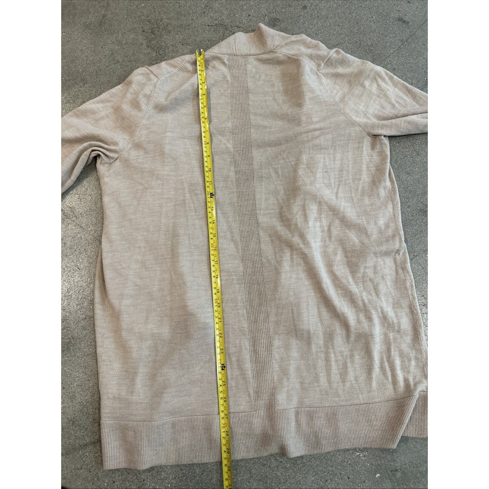 Banana Republic Cardigan Women Beige SzL 100%Merino Wool Duster Comfy Extra Fine - Picture 7 of 10